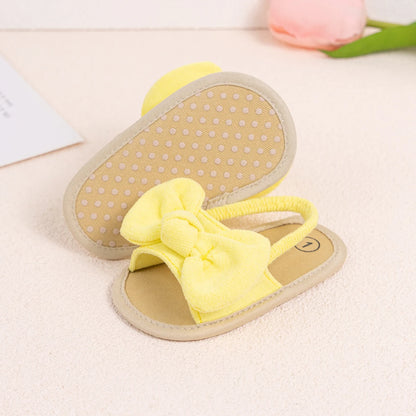 Été bébé filles sandales mode nœud semelle souple chaussures décontractées coton confortable enfant en bas âge chaussures plage bébé sandales 0-18 mois