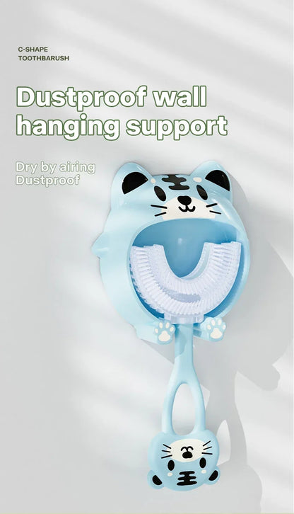 Brosse à dents en Silicone souple pour bébé de 2 à 12 ans, brosse de nettoyage des dents en forme de U à 360 degrés pour enfants de 2 à 12 ans