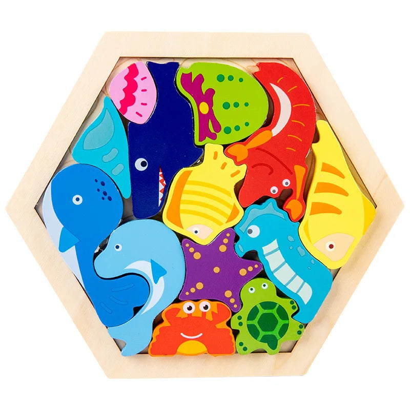 Jouet pour bébé Puzzle en bois Puzzle 3D créatif pour le développement de l'intelligence des enfants Ealy jouet éducatif pour les enfants