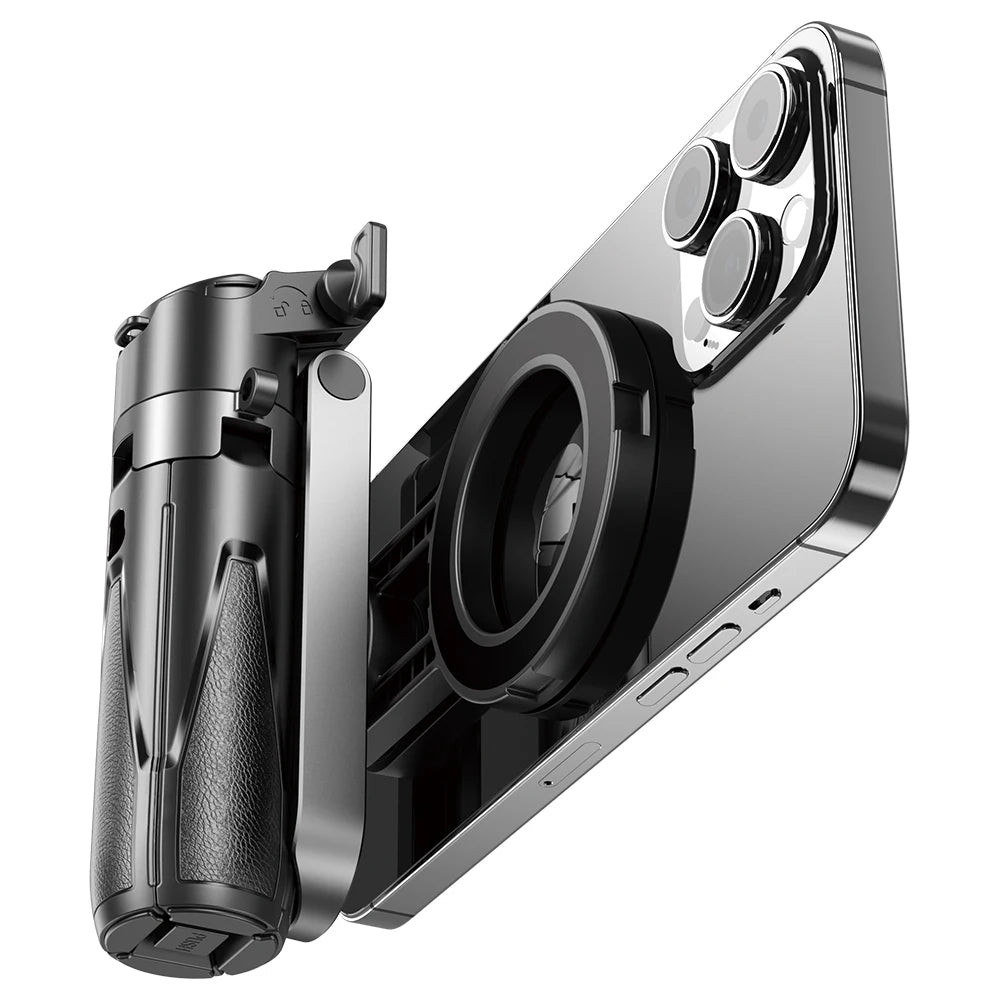 Trépied de téléphone magnétique sans fil, poignée de téléphone, perche à Selfie, trépied de bureau pour iPhone 16 15 14 13 12 Pro Max pour support de téléphone Samsung