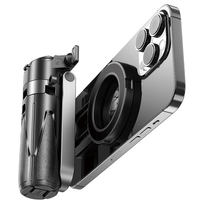 Trépied de téléphone magnétique sans fil, poignée de téléphone, perche à Selfie, trépied de bureau pour iPhone 16 15 14 13 12 Pro Max pour support de téléphone Samsung