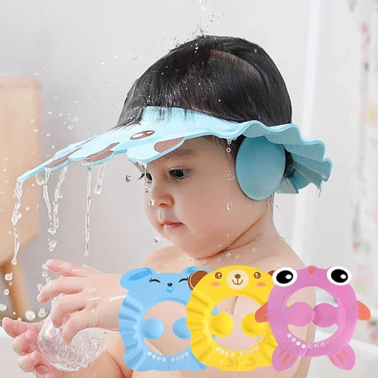 Chapeau de douche pour enfants, Protection des oreilles, bonnet souple pour bébé, lavable pour cheveux réglable, shampoing pour enfants, couvre-tête de Protection pour le bain
