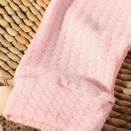 Ylsteed "bonjour" broderie nouveau-né photographie accessoires infantile barboteuse combinaison avec chapeau à nœud bébé à la maison tenue bébé Photo cadeau