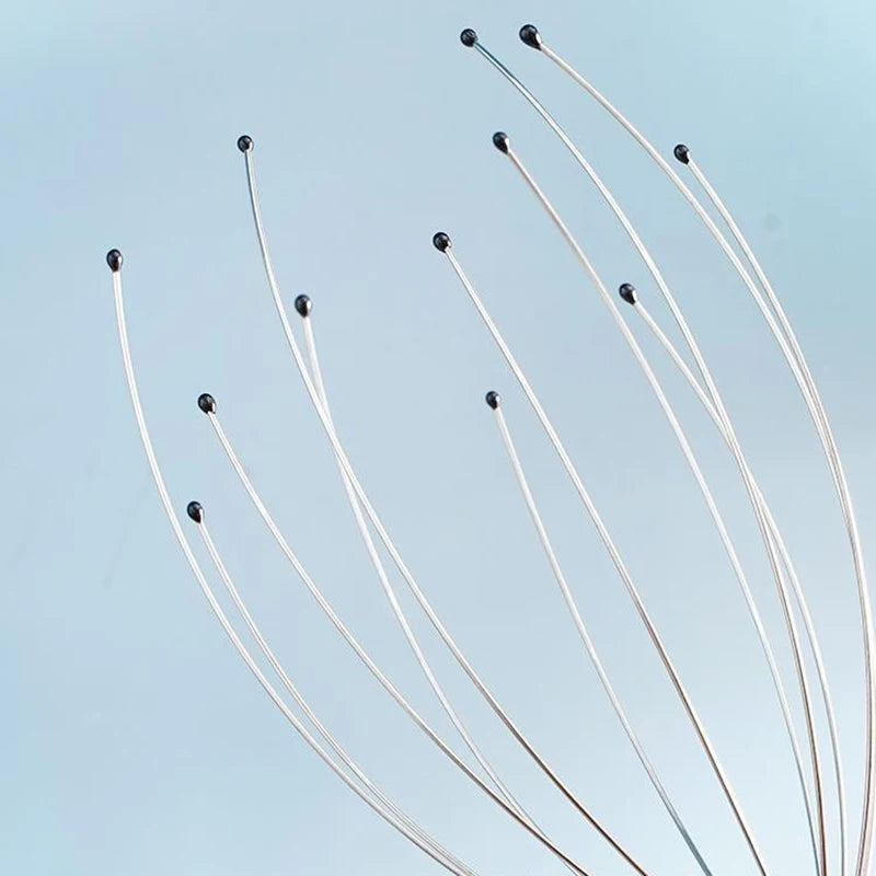 Masseur de tête de poulpe en acier inoxydable, 1 pièce, relaxant de tête gravé, griffe de Massage du cerveau, grattoir du cuir chevelu, soulage les démangeaisons, couleur aléatoire