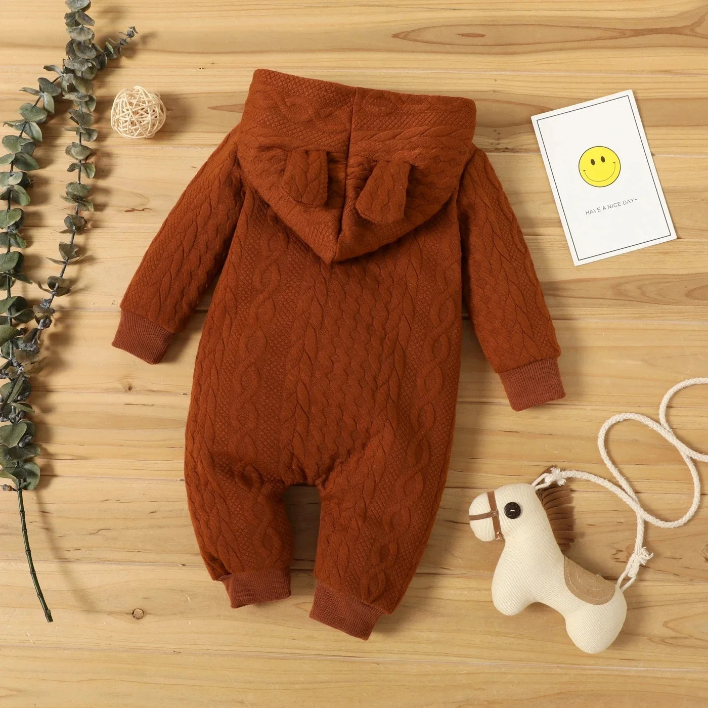 Barboteuse pour nouveau-né de 0 à 18 mois, pour garçons et filles, oreilles mignonnes, solide, à capuche, manches longues, vêtements pour nourrissons, Costumes d'automne et d'hiver