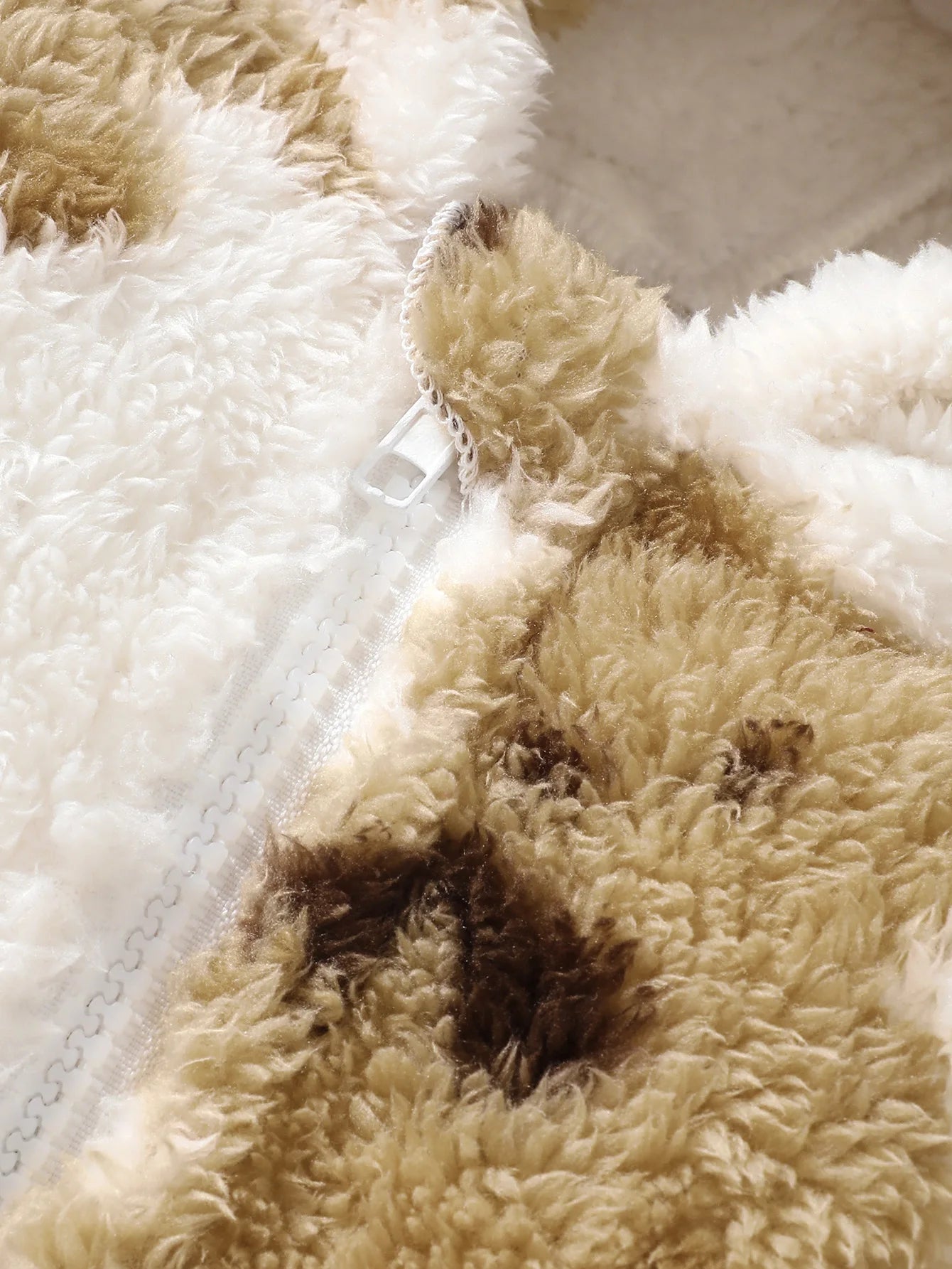 Combinaison d'hiver en peluche pour bébé fille, à la mode, décontractée, mignonne, motif petit ours, fermeture éclair inclinée, capuche, manches longues