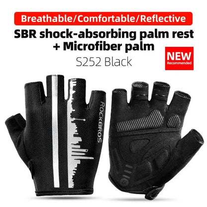 ROCKBROS gants de cyclisme demi-doigt antichoc résistant à l'usure respirant vtt route vélo gants hommes femmes sport vélo équipement