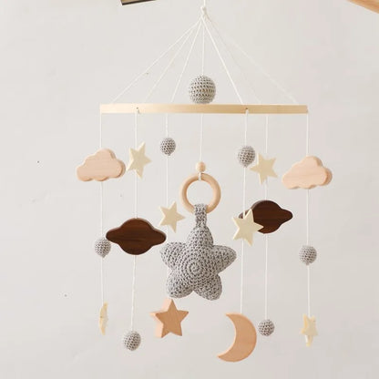 Berceau de bébé lit Mobile cloche hochet jouets en bois Crochet étoiles pendentif lit cloche jouets nouveau-né confort berceau support suspendus jouets cadeaux