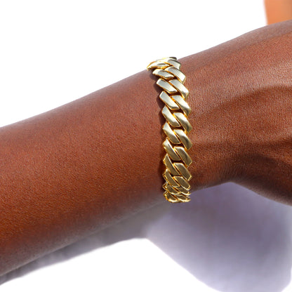 Bracelets en chaîne cubaine à maillons glacés de 14MM pour hommes et femmes, strass complets, épais, Miami, Punk, Hip Hop, bijoux cadeau