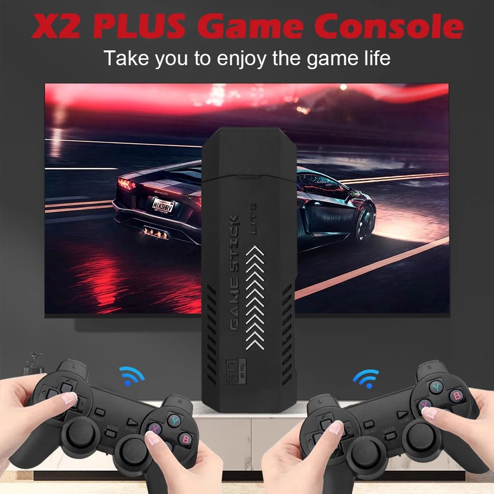 Console de jeu vidéo GD10 Plus, 256 Go, 58,000 jeux, 4K, HD, 2.4G, double manette sans fil, clé de jeu pour N64, PSP, PS1, GBA