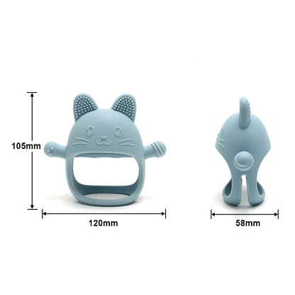 Gants de dentition en Silicone pour bébé, 1 pièce, jouet sans BPA, mignon en forme d'animal, jouets molaires de dentition pour nourrissons, soins dentaires, articles pour nouveau-nés
