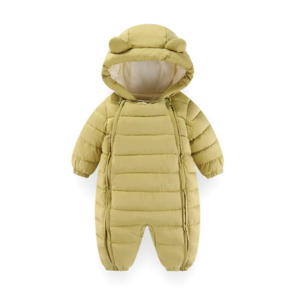 OLEKID 2025 automne hiver bébé barboteuses à capuche Plus velours chaud bébé fille combinaison enfant en bas âge garçons salopette infantile nouveau-né vêtements de nuit