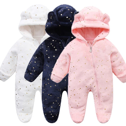 Vêtements doux pour nouveau-né, flanelle, automne hiver, pour bébés garçons et filles, combinaison de dessin animé, body chaud pour bébés de 0 à 12 mois