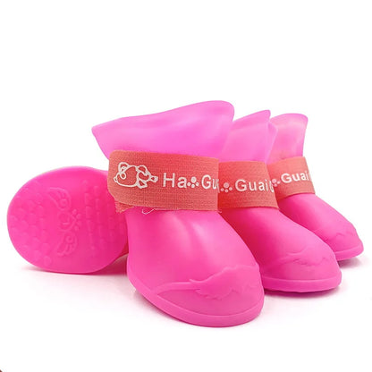 Chaussures de pluie imperméables pour animaux de compagnie, 4 pièces, bottes en caoutchouc antidérapantes pour petits, moyens et grands chiens, chaussures d'extérieur pour chats, bottines pour chiens, accessoires pour ani
