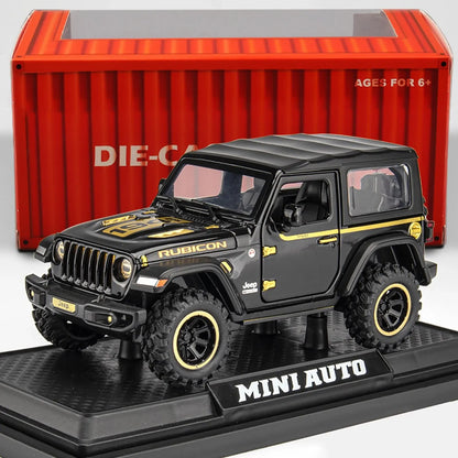 Tout-terrain 7 portes pour modèle de voiture jouet Wrangler moulé sous pression, véhicule en alliage métallique à l'échelle 1/32 pour enfants garçons filles adultes, portes ouvertes, légères