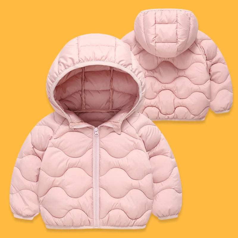 Nouveaux enfants doudoune automne hiver mode garçons filles mince manteaux chauds bébé léger vers le bas coton manteaux enfants vêtements