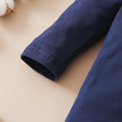 Barboteuse à manches longues pour nouveau-né garçon, combinaison de batterie pour tout-petits, imprimé lettre, chapeau, mode, style mignon 03/Wear, 0 à 12 mois