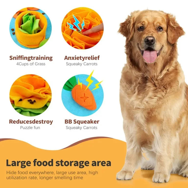 Grand tapis à renifler pour chiens, entraînement interactif pour animaux de compagnie et soulagement du Stress, tapis d'alimentation à renifler, mangeoire lente, tapis de friandises pour chiens, jouets pour chiens