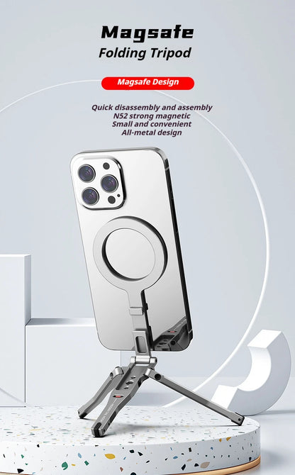 Trépied magnétique universel en aluminium pour trépied Magsafe, support pliable pour appareil photo et téléphone