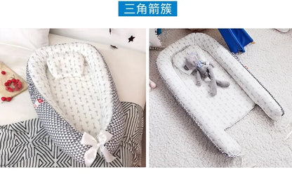 Lit de voyage pour bébé en bas âge, berceau en coton pour nouveau-né, berceau pare-chocs, nouveau lit nid de bébé 85x50cm avec oreiller, berceau Portable