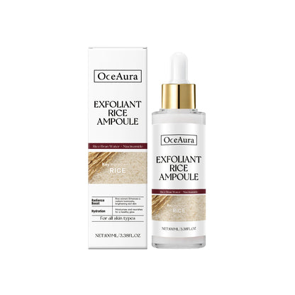 Sérum hydratant pour le visage, nourrit la peau sèche, Essence éclaircissante, ligne Fine lisse, rétrécit les Pores, Toner, liquide exfoliant au riz noir