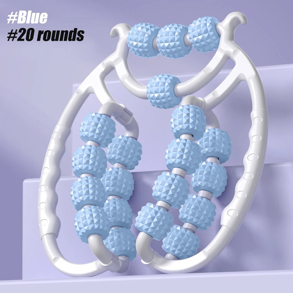 Masseur de jambes multifonctionnel à 12 roues, rouleau de Massage à couverture complète pour bras, taille, Relaxation musculaire des jambes, Machine de Massage manuelle