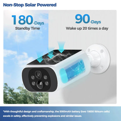 ALEVIO 2.5K caméra solaire extérieure caméra sans fil WIFI Ultra veille temps PIR lumière de mouvement couleur Vision nocturne AI détecter batterie Cam