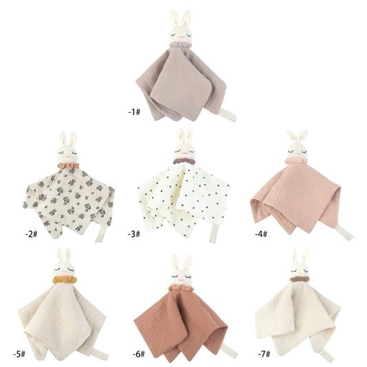 Bébé bébé apaiser serviette réconfortante Crochet lapin rot tissu sommeil apaisant poupée jouet pacifier sucette bavoir pour les