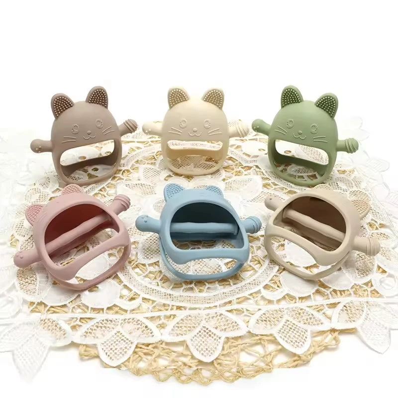 Gants de dentition en Silicone pour bébé, 1 pièce, jouet sans BPA, mignon en forme d'animal, jouets molaires de dentition pour nourrissons, soins dentaires, articles pour nouveau-nés