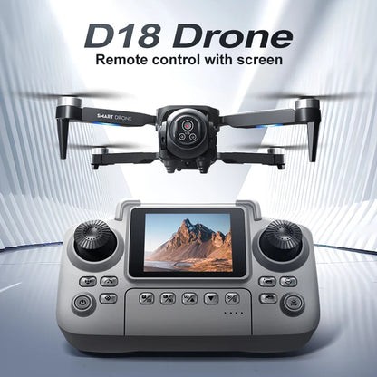 Drone de contrôle d'écran D18, moteur sans balais, quatre côtés d'évitement d'obstacles, flux optique 5G WiFi FPV, avion de photographie aérienne