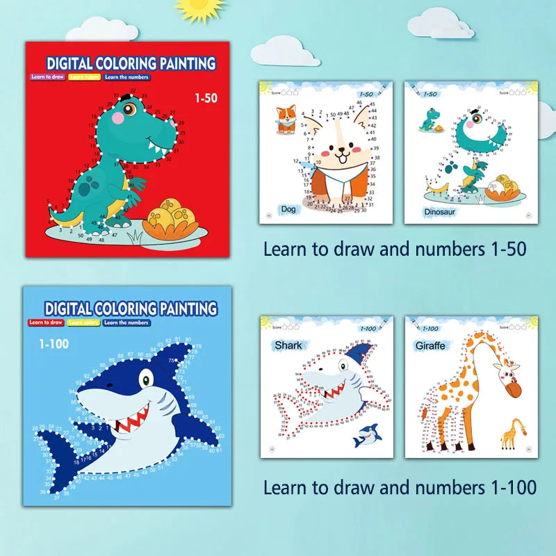 Dessin câblé, livre de dessin de graffiti pour enfants, apprendre les chiffres, l'enseignement précoce améliorer les résultats, jeu de dessin amusant, cadeau de vacances pour les garçons et les filles