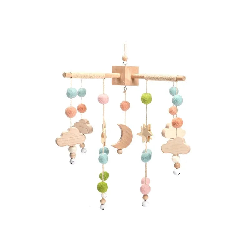 Berceau de bébé lit Mobile cloche hochet jouets en bois Crochet étoiles pendentif lit cloche jouets nouveau-né confort berceau support suspendus jouets cadeaux