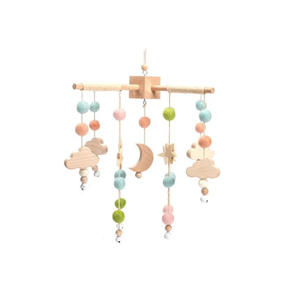 Berceau de bébé lit Mobile cloche hochet jouets en bois Crochet étoiles pendentif lit cloche jouets nouveau-né confort berceau support suspendus jouets cadeaux