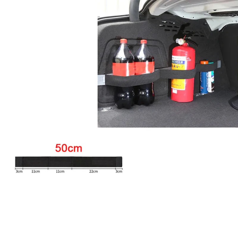 Filet de rangement pour coffre arrière de voiture, maille élastique, sangles fixes, organisateur intérieur de voiture, filet de rangement pour extincteur, sac de fixation arrière de siège, accessoire de voiture
