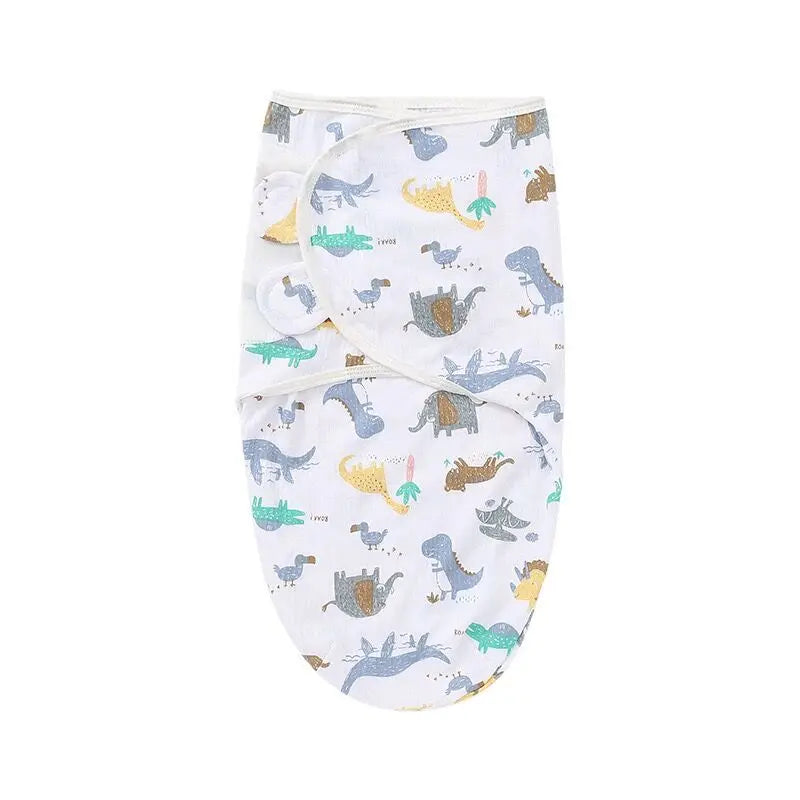 Ensemble de couverture et chapeau pour bébé de 0 à 6 mois, en coton imprimé de dessin animé, emmaillotage réglable pour nouveau-né, enveloppes de couchage pour nourrissons, toutes saisons