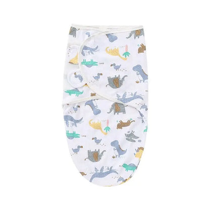 Ensemble de couverture et chapeau pour bébé de 0 à 6 mois, en coton imprimé de dessin animé, emmaillotage réglable pour nouveau-né, enveloppes de couchage pour nourrissons, toutes saisons