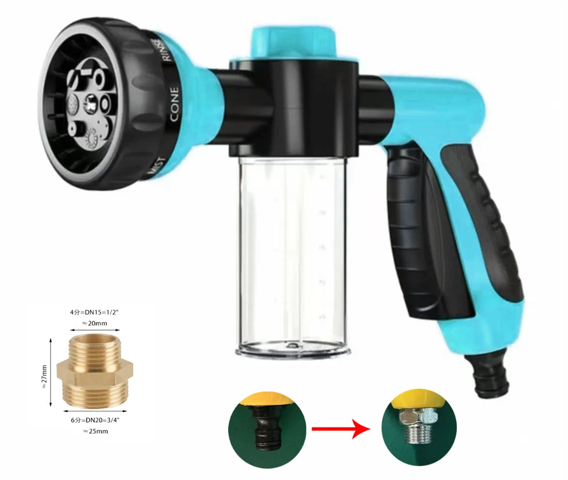 Buse de pulvérisation à haute pression, tuyau, pistolet de douche pour chien, 3 modes réglables, lavage des animaux domestiques, bain de nettoyage, mousse d'eau, savon, outil de nettoyage pour chien