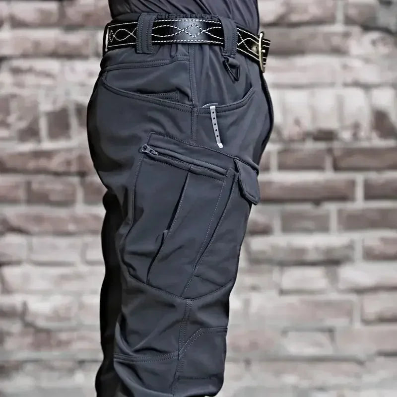 Combinaison camouflage épaisse pour hommes, ensemble d'entraînement tactique imperméable, veste à capuche multi-poches, pantalon polaire, chasse en plein air, 2 pièces, hiver