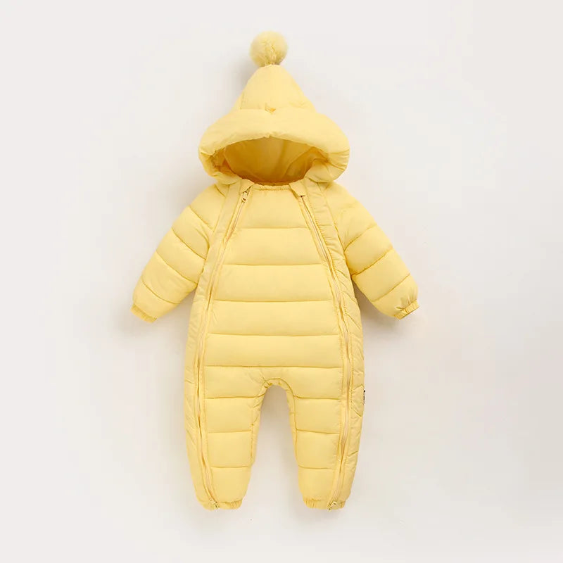 OLEKID automne hiver nouveau-né bébé barboteuse à capuche Plus velours enfant en bas âge garçon combinaison nouveau-né Snowsuit infantile bébé fille salopette
