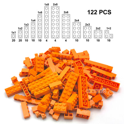 122 pièces figurines épaisses briques 12 tailles bricolage blocs de construction éducatif taille créative Compatible avec 3001 jouets en plastique pour les enfants