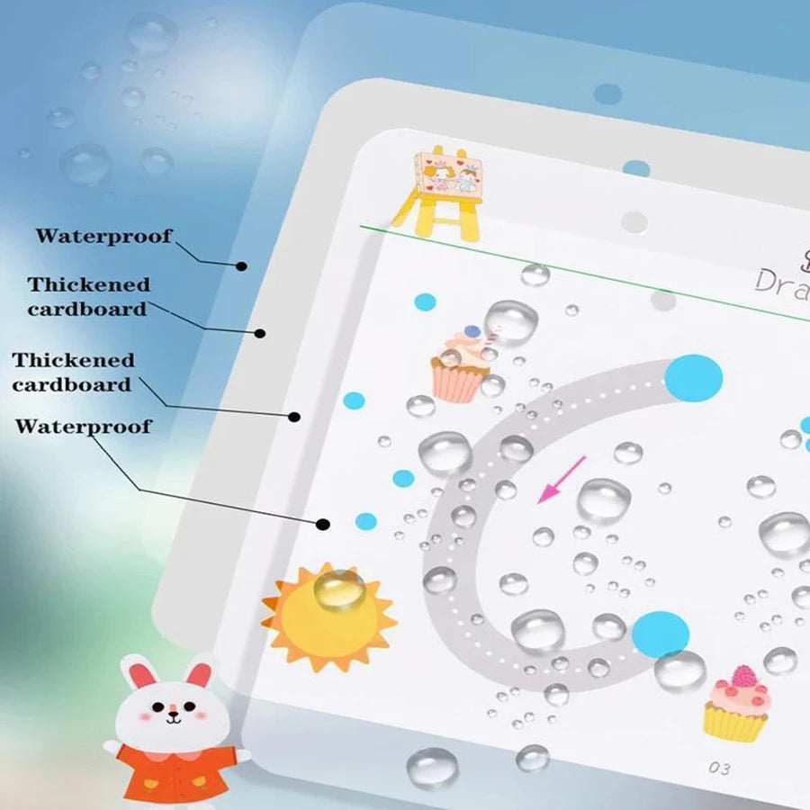 Cahier d'exercices de formation de contrôle de stylo pour tout-petits, cahier de pratique de traçage magique pour bébé, écriture réutilisable, dessin, livres d'images éducatifs