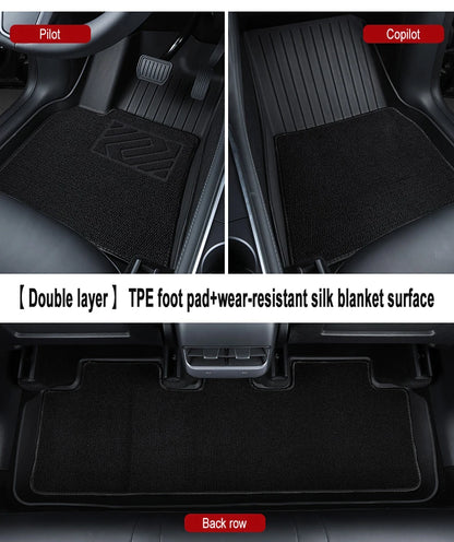 Polymères de coffre de voiture pour les placements, modèle Y, modèle 3, haute terre, 2021-2024, polymères de bagages, TPE, étanche, antidérapant, ensemble de revêtements de sol