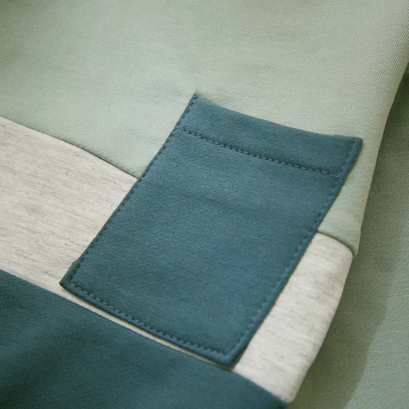 Survêtement d'hiver 2 pièces pour bébé, tenues pour garçons en bas âge, couleur contrastée, sweat-shirt à manches longues, hauts et pantalons longs, ensemble de vêtements pour tout-petits