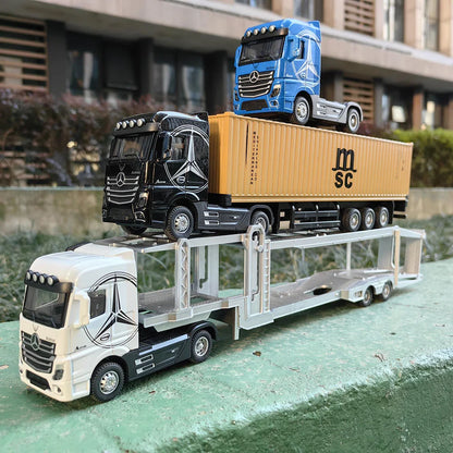 1:50 grand camion en alliage moulé sous pression modèle de voiture jouets conteneur retirer son et lumière véhicules de Transport modèle jouets pour garçons cadeaux