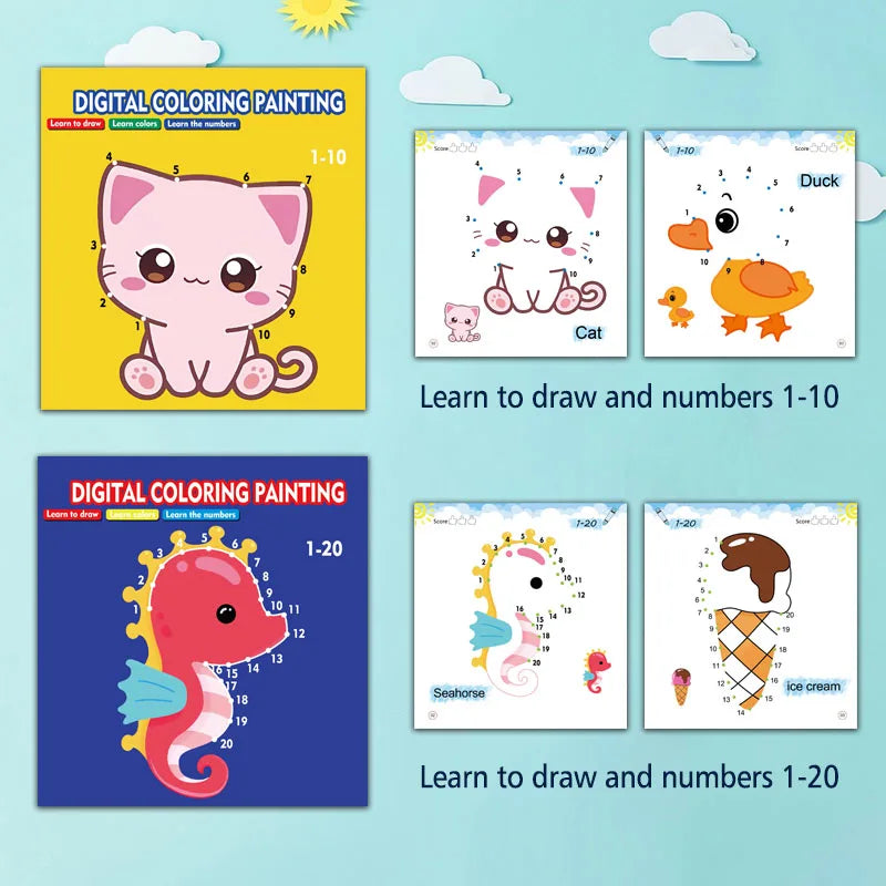 Dessin câblé, livre de dessin de graffiti pour enfants, apprendre les chiffres, l'enseignement précoce améliorer les résultats, jeu de dessin amusant, cadeau de vacances pour les garçons et les filles