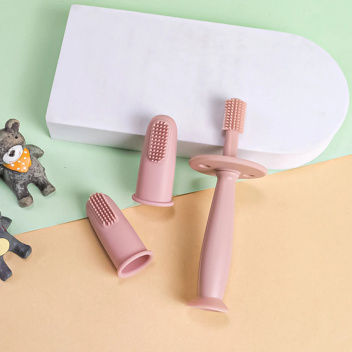 TYRY.HU 3 pièces brosse à dents pour bébé brosse à dents de nettoyage doux pour enfants sans BPA soins de santé bucco-dentaire pour bébé protection douce bébé