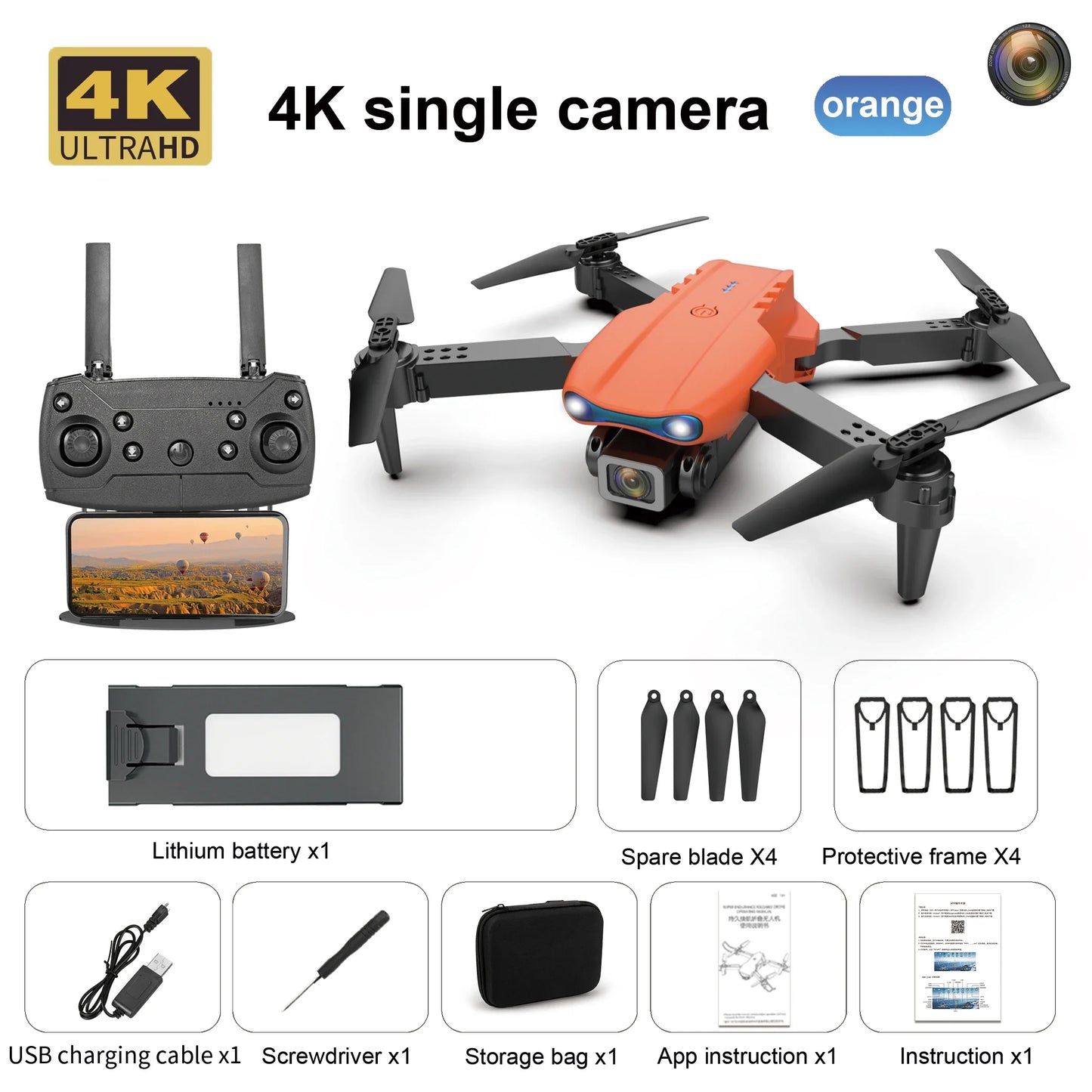 Drone professionnel E99 Pro avec caméra 4K, photographie aérienne, caméra HD pour touristes, évitement d'obstacles à trois côtés, quadrirotor