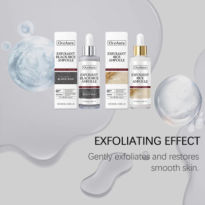 Sérum hydratant pour le visage, nourrit la peau sèche, Essence éclaircissante, ligne Fine lisse, rétrécit les Pores, Toner, liquide exfoliant au riz noir