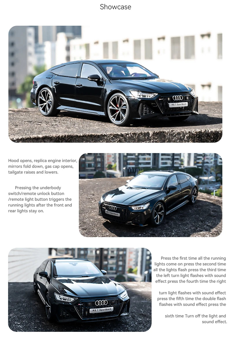 Simulation 1:18 AUDI RS7 Sportback alliage voiture modèle enfants jouet véhicule à collectionner Miniature Voiture décor à la maison cadeau d'anniversaire