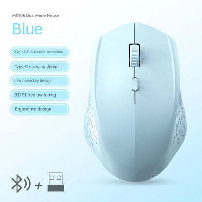 Souris sans fil Bluetooth 5.2, 2.4 ghz, double Mode, silencieuse, Rechargeable, pour jeu, 1600DPI, pour ordinateur portable, Win Mac OS
